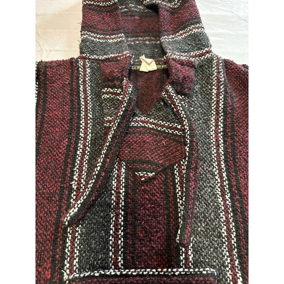 Authentic Earth Ragz Baja "drug rug" hoodie, a classic hippie poncho S/M - Picture 5 of 9